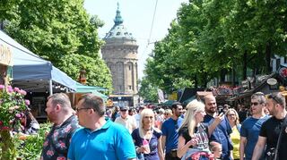Sehr viel los war am Wochenende in Mannheim auf den Planken und rund um den Wasserturm beim 31. Stadtfest.