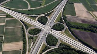Das Autobahnkreuz Walldorf aus der Luft.