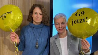 Kämpfen auf Landesebene seit Jahren für das neunjährige Gymnasium: die Heidelbergerin Anja Plesch-Krubner (r.) und Corinna Fellner aus Amtzell im Allgäu.
