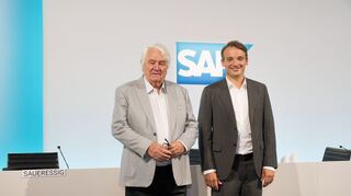 Hasso Plattner (links) mit SAP-Vorstandschef Christian Klein bei der jüngsten Haupversammlung.