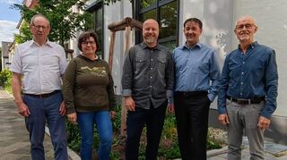 Der Vorstand des SV 98/07 heute (v.l.): Bernhard Erbacher, Claudia Elißer, Jens Weber, Michael Greulich und Wilfried Pfliegensdörfer.