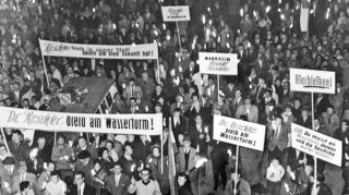 "Reschke bleib am Wasserturm": Die Mannheimerinnen und Mannheimer demonstrierten 1964, um ihren OB in der Stadt zu halten.