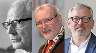 Drei für Mannheim prägende Oberbürgermeister (v.l.n.r): Hans Reschke (parteilos), Gerhard Widder und Peter Kurz (beide SPD).