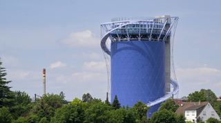 Der Zukunfts- und Energiespeicher in Pfaffengrund ist weithin sichtbares Symbol für die Energiewende der Stadt Heidelberg.