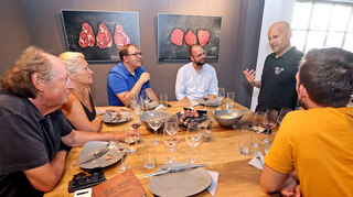 Eindrücke von einem unvergleichlichen Abend. Jürgen David erklärt zum Fleisch und beantwortet Fragen.