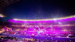 Athleten und Delegationsmitglieder nehmen an der Eröffnungsfeier der Special Olympics World Games Berlin 2023 im Olympiastadion teil.