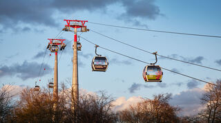 Die Seilbahn auf der Buga23 in Mannheim ist Publikumsliebling.