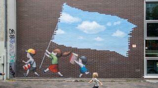Pariser Street Artist Seth hat das Mural an der Mozartschule in M6 in Mannheim gestaltet.