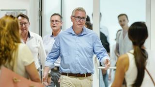 Thorsten Riehle auf dem Weg ins Mannheimer Stadthaus.