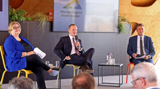 Volker Wissing im Gespräch mit "MM"-Chefredakteur Karsten Kammholz und Wirtschaftsredakteurin Bettina Eschbacher.