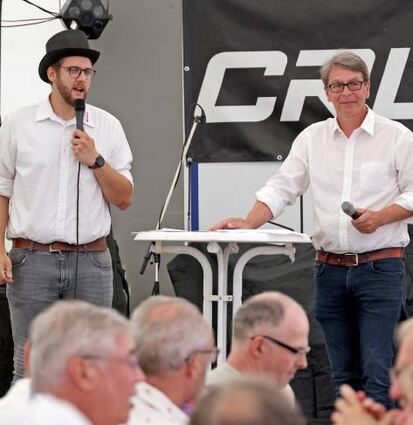 Manuel Kohl (l.) und Jens Weber bei der Eröffnung.