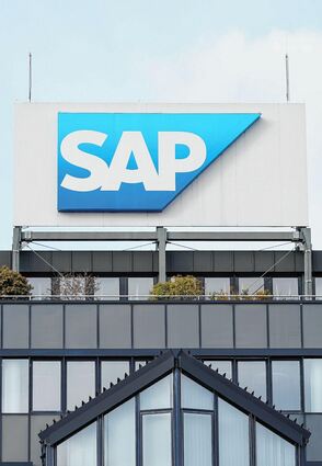 Blick auf ein Firmengebäude am SAP-Stammsitz Walldorf.