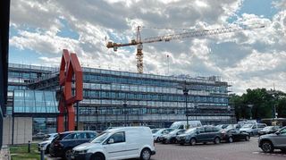Der Erweiterungsbau für Bauhaus kommt gut voran.