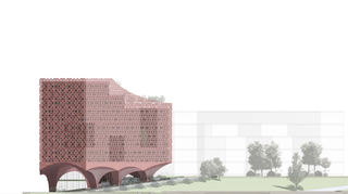 3D-gedruckte Bögen: Auf sechs Pfeilern steht der Entwurf der Planer von ACME und Spacehub aus Berlin und London.