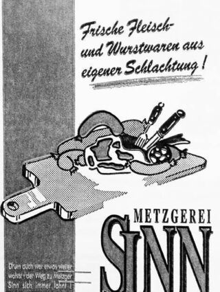 Firmenwerbung mit traditionellem Motiv.