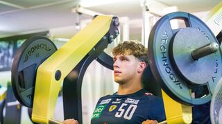 Rhein Neckar Loewe Lion Zacharias (Nr.50) beim Gewichte stämmen / staemmen im Trainingslager der Rhein Neckar Loewen in der Steiermark.

Foto © PIX-Sportfotos *** Foto ist honorarpflichtig! *** Auf Anfrage in hoeherer Qualitaet/Aufloesung. Belegexemplar erbeten. Veroeffentlichung ausschliesslich fuer journalistisch-publizistische Zwecke. For editorial use only.