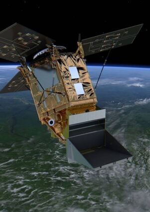 ESA-Satellit Sentinel 5p bei der Beobachtung der Erde.