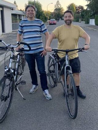 Markus Filbert (l.) und Marco Gulino sind aus Hanau und Darmstadt angereist.