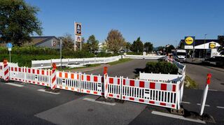 An dieser Einmündung der Gerberstraße in die Speyerer Straße entsteht ein neuer Kreisel.