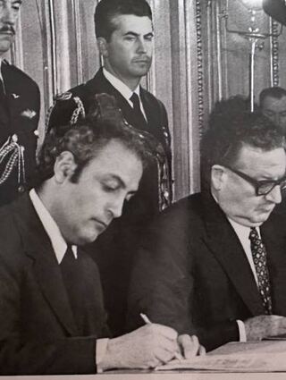 José Cademartori (l.) mit Präsident Salvador Allende.