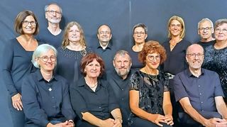 Proben momentan zweimal wöchentlich für das Chorfestival: Eckhard Stadler (hinten links) mit seinen Pop Voices, die am Sonntag, 24. September, zwischen 15 und 16.40 Uhr in der Baumhainhalle singen.