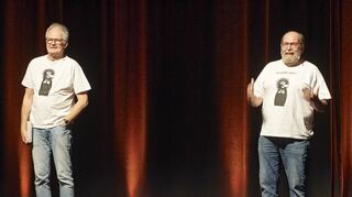 „Mach Kain Stress“, finden Clajo Herrmann (l.) und Hans-Joachim Greifenstein vom Ersten Allgemeinen Babenhäuser Pfarrer(!)-Kabarett.