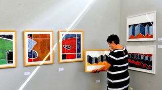 Die 28. Galerientage im Mannheimer Kunstverein eröffnen am Freitag. Unter anderem nimmt die Galerie Julia Philippi teil, hier mit Holzschnitten von Martina Geist.