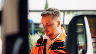 Rettet Leben in Mannheim: Notfallsanitäter Victor Durek vom Deutschen Roten Kreuz (DRK).