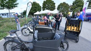 Nach Angaben der Verwaltung waren bei der Cargobike Roadshow am Samstag in Edingen „durchgehend Besucher da“.