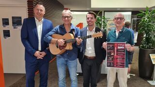Die Verantwortlichen Arne Tinat (v.l.), Helmut Neumann, Daniel Hinzdorf und Manfred Brandmüller präsentieren das Programm.