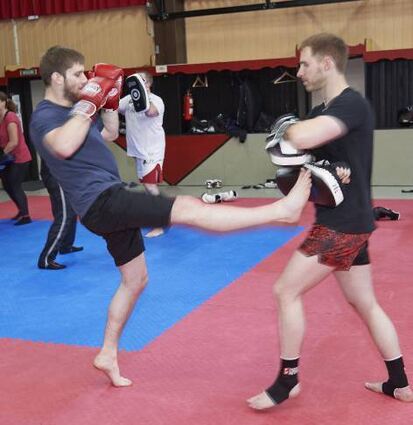 Das Pro Fighting Gym Lampertheim beim Muay Thai-Training.