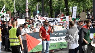 „Free Palestine“ hatte in Mannheim unter anderem im Mai demonstriert.