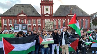 Die "Free Palestine"-Kundgebung auf dem Mannheimer Marktplatz