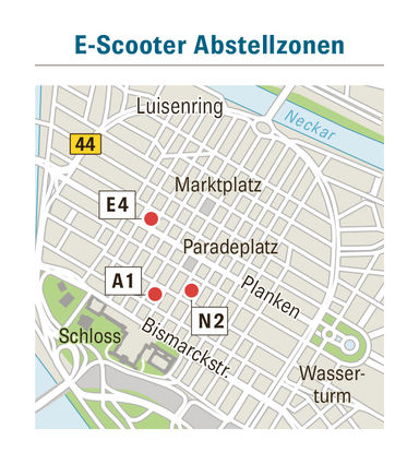 Drei Testzonen hat die Stadt Mannheim zur Zeit eingerichtet: am Dalbergplatz, im Quadrat E4 und bei A1 vor dem Landgericht.