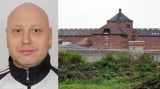 Ein Foto des verurteilten Mörders Aleksandr Perepelenko und der JVA Bruchsal