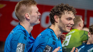 Niclas Kirkeløkke (r.) war mit 14 Treffern der überragende Spieler in Lissabon. Dass ihm auch der Siegtreffer für die Löwen gelang, passte da ins Bild.