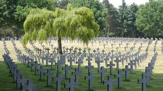 Ysselsteyn in den Niederlanden, nach der Fläche die größte deutsche Kriegsgräberstätte weltweit. Hier sind auch Mannheimer begraben.
