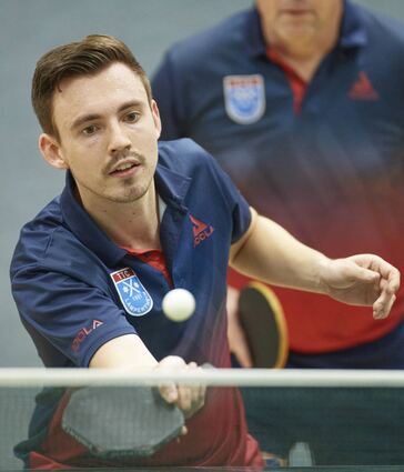 Keine Probleme: TTC II-Spieler Christopher Luft gewann gegen Darmstadt zunächst – zusammen mit Philipp Seiler – sein Doppel und danach auch sein Einzel.