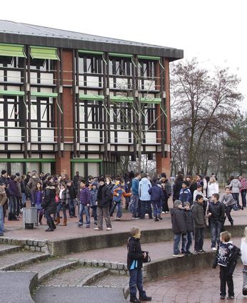 Das Konrad-Duden-Bildungszentrum auf der Rheinau: 1982 eröffnet, könnte es einen gymnasialen Zug aufnehmen, hat aber Sanierungsbedarf.
