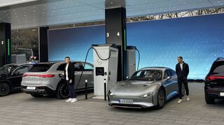 Mercedes-Benz Charging Hub (Ladepark) in Mannheim.