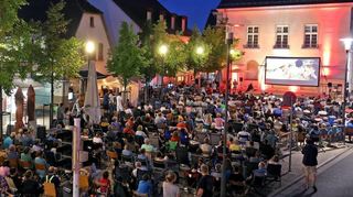 Wallstadt (hier der Blick auf eine sommerliche Open Air Veranstaltung im dörflichen Ortskern) verliert langfristig Einwohner.