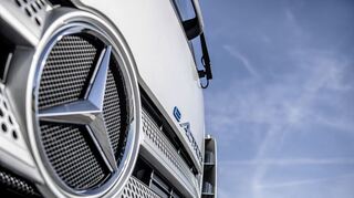 Ein vollelektrischer Lastwagen eActros.