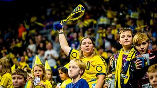 Zuschauer feuern die Löwen in der Mannheimer SAP-Arena an.