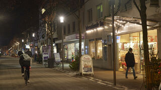 Die Lampertheimer Kaiserstraße im Advent.