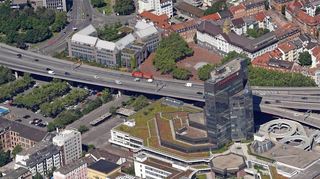 Dass der Hauptsitz des Rhein-Pfalz-Kreises (oben links) nah an der Hochstraße Nord liegt, lässt sich jedenfalls nicht von der Hand weisen.