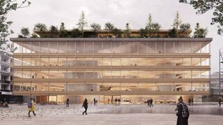 Mit viel Glas: So soll der Neubau der Stadtbücherei aussehen.