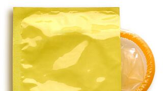 Condom in white background
