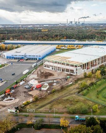 Das neue Logistikzentrum „Mannheim 1“ an der A 656.