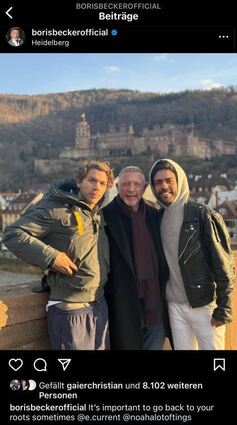 Zurück zu den Wurzeln: Boris Becker mit Söhnen in Heidelberg.