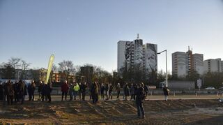 Blick vom Columbus-Quartier auf Franklin hinüber auf die Vogelstang. Eine neue Brücke soll Fußgängern und Radfahrern das Pendeln ermöglichen.